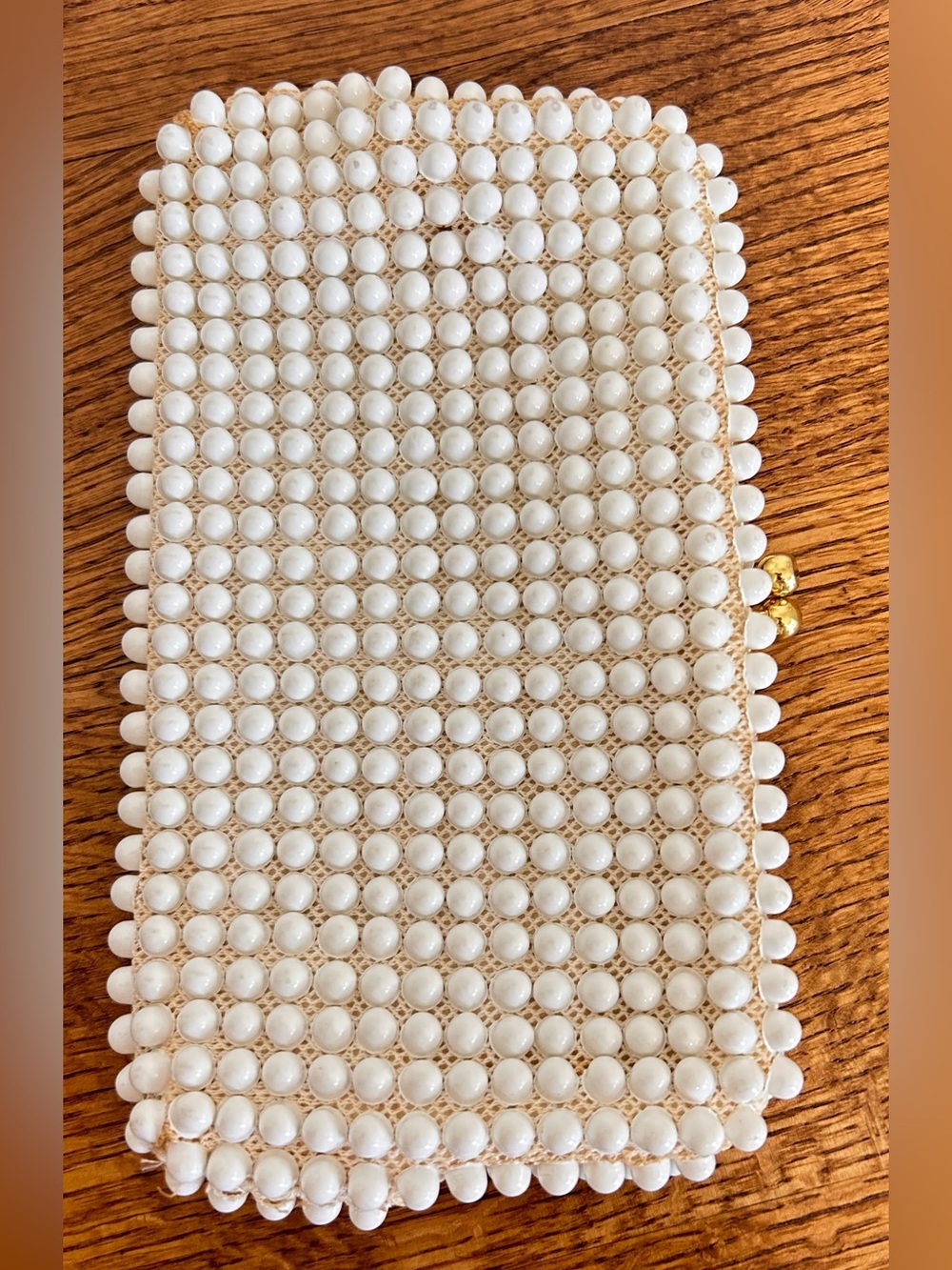 VINTAGE GRANDEÉ BEAD CLUTCH 1950’S-1960’S GOLD CLASP